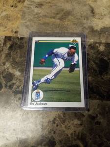 lot 1193 image: 1990 Upper Deck Bo Jackson Kansas City Royals Baseball Card