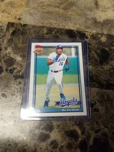 lot 1207 image: 1991 Topps Bo Jackson Kansas City Royals Baseball Card