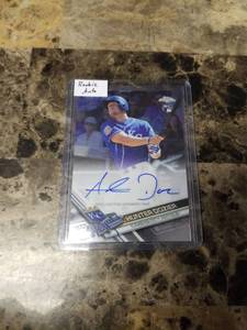 lot 1215 image: 2017 Topps Chrome Hunter Dozier Kansas City Royals Certified Autographed Rookie Baseball Card