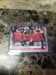 lot 1217 image: 2019 Topps Shohei Ohtani Mike Trout Los Angeles Angels Baseball Card