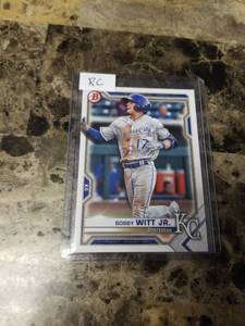 lot 1220 image: 2021 Topps Bowman Chrome Bobby Witt Jr. Kansas City Royals Rookie Baseball Card