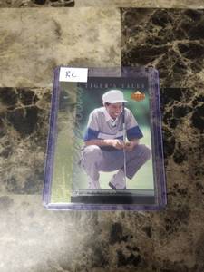 lot 1295 image: 2001 Upper Deck Tigers Tales Tiger Woods Rookie Card
