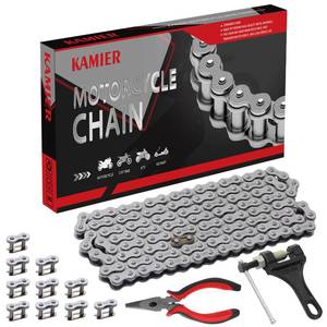 lot 36250 image: KAMIER 420 Drive Chain 132 Links with Chain Breaker Tool for 70cc 90cc 110cc 125cc TaoTao Coolster Apollo Kazuma SSR Baja Chinese 4 Wheeler ATV Quad Pit Dirt Bike Go Kart Mini Bike Heavy Duty Parts - Retail $22