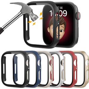 lot 36257 image: 6 Pack Hard PC Case with Tempered Glass Screen Protector 44mm for Apple Watch Ultra-Thin Scratch Resistant Full Protective Bumper Cover for iWatch 44mm Accessories - Retail $10