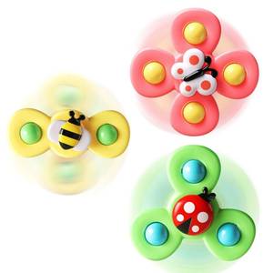 lot 36283 image: 3PCS Suction Cup Spinner Toys for 1 2 Year Old Boy Girl Birthday Gift Spinning Top Baby Bath Toy for Kids Ages 1-3Sensory Airplane Travel Toy Easter Basket Stuffers for Toddlers Infant - Retail $10