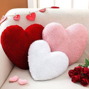 lot 36288 image: 3 Pcs Valentines Day Heart Shaped Pillows Heart Shaped Throw Pillow Plush Soft Velvet Red Pink White Pillows for Valentine Party Friends Gift Living RoomDining Room - Retail $28