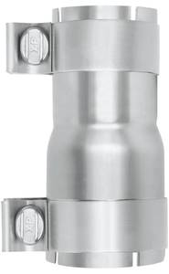 lot 36307 image: 2.25 to 2.5 inch Exhaust Adapter with Clamp Stainless Steel, 2.25 ID to 2.5 ID Exhaust Reducer Connector Pipe with Clamp - Retail $20