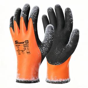lot 36328 image: 2 Pairs 100% Waterproof Winter Work Gloves, ANSI A2 Cut Resistant Freezer Gloves for Outdoor Cold Weather Keep Hands Warm, Thermal Insulated Gloves for Shoveling Snow, Ice Fishing, L - Retail $17