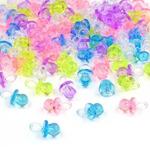 lot 36335 image: 150 Mini Pacifiers for Baby Shower Game(5 Color), 0.86 Inch Plastic Pacifiers for Baby Shower, Gender Reveal Party Favors Table Decoration, Multicolor - Retail $8