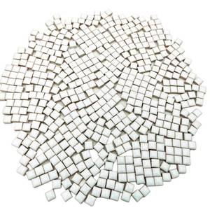 lot 36350 image: 500PCS  1.1LB Square Ceramic Mosaic Tiles, 0.4 x 0.4 inch Handmade Making Creative Micro Mosaic Tiles for DIY Art and Home Decorations (White) - Retail $17
