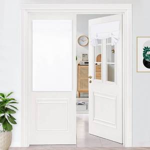 lot 36352 image: French Door Curtains-Tie Up Thermal Insulated Window Door Panels Room Darkening Curtain with Adhesive Tape for Sidelight Doors, Set of 1 Panel, 26x40 Inch, Pure White - Retail $13