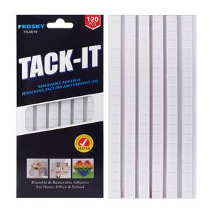 lot 36363 image: Adhesive Poster Sticky Tack Putty, Reusable and Removable Adhesive Putty, 100PCS, Mounting Putty for displaying Wall Paintings, Museum Art Photography, Picture, Crafts (White, Pack of 1) - Retail $6