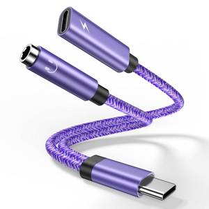 lot 36364 image: USB C to 3.5mm Audio Headphone & Android Phone Charger Adapter, 2-in-1 Type C to Aux Earphone Jack Dongle Cable & 60W Fast Charging for Samsung Galaxy S26 A17 A36 A54 A34 S24 S23 Ultra S22 S21 fe S20 - Retail $7