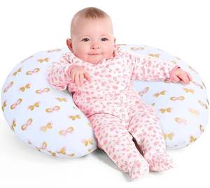 lot 36393 image: Little Grape Land Nursing Pillow, Breastfeeding Pillows for Mom with Removable Cover and Breathable Filling, Feeding Support Pillow for 0-16 Months, Multifunctional Support Cushion, Butterfly - Retail $30