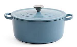 Blue Enamel Cast Iron Dutch Oven with Lid, 3.5qt - Retail: $115