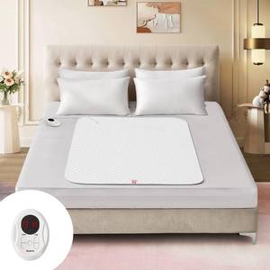 lot 1483 image: Bwarm Waterproof Heated Mattress Pad, Mini Twin Electric Mattress pad ETL Certified Bed Warmer with Memory Function 9 Heat Settings, 1-12 Hours Auto Off Deep Pocket, Machine Washable, White 31 x 55