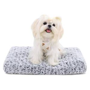 lot 1499 image: KSIIA Washable Dog Bed Deluxe Plush Dog Crate Beds Comfy Kennel Pad Anti-Slip Pet Sleeping Mat for Large, Jumbo, Medium, Small Dogs Breeds, 21 x 13, Gray