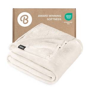 lot 1513 image: Bare Home Fleece Blanket - FullQueen - Ultra-Soft Lightweight for Bed, Sofa, and Couch - Luxury Microplush - Cozy Warm Blanket (FullQueen, Vanilla)