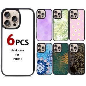 lot 2281 image: Weewooday 6 Pieces Sublimation Phone Case Blank Covers Compatible with Iphone 16 Pro Customize Custom DIY Printable Picture Anti-slip Shockproof Heat Press Rubber Protective DIY Phone Covers