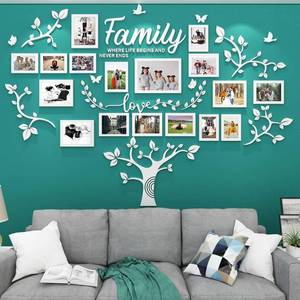 lot 2282 image: hejiagongsi Family Tree Wall Decor - Picture Frames Collage 4x6 5x7 8x10 11x14 3D DIY-Acrylic Photo Frame for Living Room ��White 57  81in��