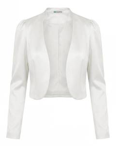 lot 2298 image: BOLEROSE Formal Long Sleeve Satin Bolero Shrug Occasion Jacket (Ivory, US 12)