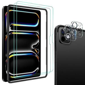 lot 2302 image: QHOHQ Screen Protector for iPad Pro 11 Inch M4 (2024) with Camera Lens Protector, Full Coverage Tempered Glass, Face ID & Apple Pencil Compatible, with Easy Installation Frame, HD Clear 22 Pack