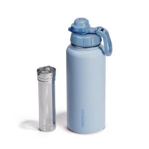 lot 2307 image: Vesmoon Vessence 32 Oz Stainless Steel Tea Infuser Bottle for Loose Leaf Tea, Water, Herbs, Fruits - Triple Layered Insulated, Leak Proof Bottle with Lid and Clip Handle - 24 Hours HotCold