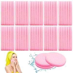 lot 2328 image: 120 Pcs Facial Sponges Compressed,Face Cleansing Sponge,Makeup Removal Sponge Pads,Exfoliating Wash Round Sponge for Women,Girls,Pink