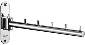 lot 2350 image: Clothes Hanger Rack Swing Arm, Folding Clothes Hanger Wall Mounted Space Saving Drying Rack, Stainless Steel 304 Laundry Room Valet Hook Holder, Foldable Hanging Hook Rod (Silver)