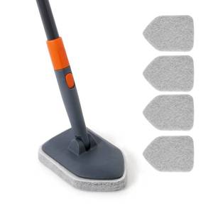 lot 2364 image: CLEANHOME Extendable Shower Scrubber,Bathroom Tub Cleaner Brush with Long Handle-56 inches,Shower Tile Floor Wall Cleaning Tools, Bathtub Brushes for Cleaning with 4 PCS Scrub Pads