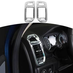 lot 2374 image: RT-TCZ for RAM Dashboard Side Air AC Vents Trim Cover for Dodge RAM 2018 up Chrome Interior Accessories 2pcs