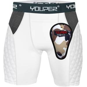 lot 2375 image: Youper Youth Elite Padded Baseball Sliding Shorts wSoft Cup (Large) White
