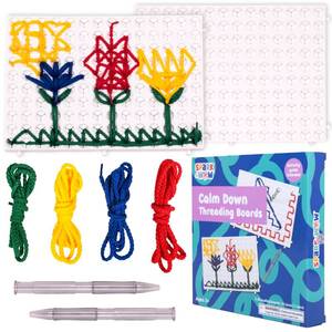 lot 2380 image: SPARK & WOW Calm Down Threading Boards  Set of 2  Sensory Activity Board  Autism Toys for Play Therapy  ADHD Toys for Sensory Play