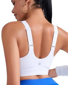 lot 2393 image: RUNNING GIRL Adjustable Straps High Impact Sports Bra for Women,High Support Workout Sports Bras with Sewn in Pads(WX3120 White L)