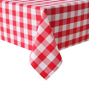 lot 2397 image: Hiasan Red and White Checkered Tablecloth Rectangle - Stain Resistant, Waterproof and Washable Plaid Table Cloth for Picnic, Holiday Dinner and Kitchen, 60 x 120 Inch
