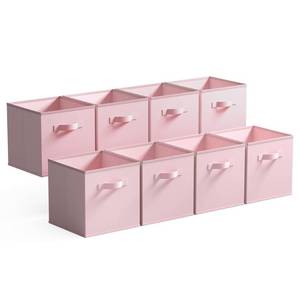 lot 3005 image: GRANNY SAYS Cube Storage Bins - 13x13 Cubby Organizer with Handle, Collapsible Storage Baskets for Shelves, Pink, 8-Pack