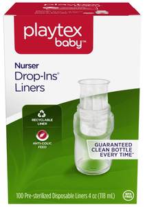 lot 4266 image: Playtex Baby Nurser Pre-Sterilized Disposable Bottle Liners, Closer to Breastfeeding, 4 oz, 100 Count