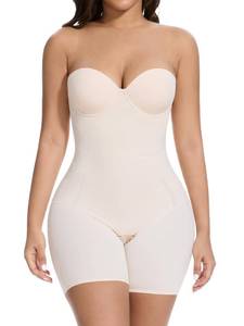 lot 4268 image: Slimers Strapless Shapewear Tummy Control Strapless Body Shaper For Women With Built In Bra - Shapewear Bodysuit for Dress