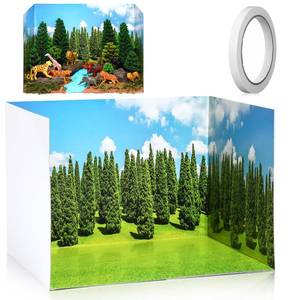 lot 4288 image: Trandraft 1 Pcs Diorama Kit Habitat Project Supplies with Double Sided Tapes Diorama Box for Display Dollhouse Room, 11.8 x 8.7 x 8.3 Inch (Jungle Style)