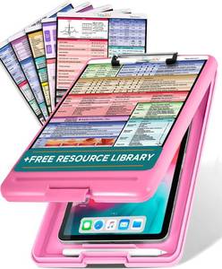 lot 4289 image: Tribe RN Bubble Gum Pink Plastic Clipboard - Medical Clipboard with Storage for Nurses & Students, Letter Size, 200 Sheet Capacity