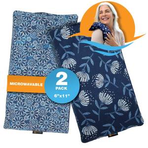 lot 4318 image: SunnyBay Small Microwave Heating Pad, Microwavable Versatile Heated Neck and Shoulder Wrap for Back Pain and More, Moist Heat Cotton-Fleece Pad, 6x11 Inches, Whispy and Royal Flower, Pack of 2