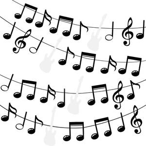 lot 4323 image: Chinco 4 Pieces Music Note Banner Include 32 Pieces Music Note Party Banner Decorations Birthday Wedding Baby Shower Party Supplies
