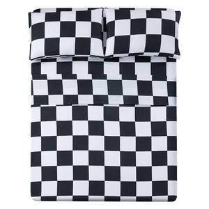 lot 4326 image: Best Season Bed Sheet Set 4 Piece -Full Size-Soft Durable Microfiber Bedding Sheet Set,Deep Pocket,Stain,Fade & Wrinkle Resistant (Plaid Black&White)