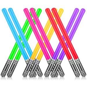 lot 4329 image: 12Pcs Inflatable Light Saber Sword Party Balloons, Light Saber Sword Stick Balloon Set for Costume Fancy Dress Party Favors Halloween Party Supplies Balloons Photo Booth Props (6 Colors)