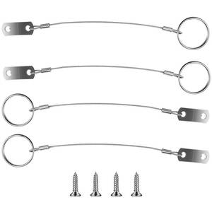 lot 4359 image: 4 Pieces Stainless Steel 316 Lanyard Cable Safety Tether Wire with Quick Release Ring and Rubber Coating, Plastic Coating Tether Length 12 Inches(4 Pieces)