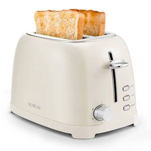 lot 6223 image: Ultrean Toaster 2 Slice with Extra-Wide Slot for Toasting Bagels, Breads, Waffles & More, Stainless Steel Material with Removable Crumb Tray, 6 Browning Settings