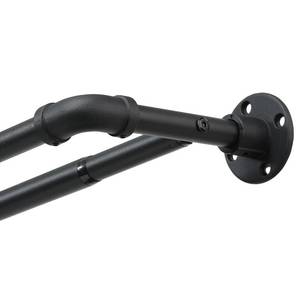 lot 6254 image: Industrial Double Curtain Rod for Windows 31 to 95 Inch, 1 Inch Heavy Duty Wrap Around Dual Curtain Rods, Adjustable Black Double Window Rods Telescoping for Windows, Living room, Sliding Glass Door
