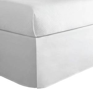 lot 6265 image: Today��s Home Classic Tailored Bed Skirt Dust Ruffle, Cotton Blend Design, 14 Drop Length, Queen, White
