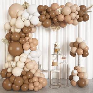 lot 6281 image: 146Pcs Brown Balloons Garland Arch Kit, DIY 181210 Coffee Brown Blush Nude Balloons for Neutral Woodland Teddy Bear Baby Shower Wedding Jungle Safari Birthday Party Decorations