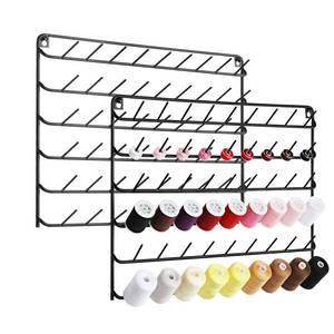 lot 6301 image: YBING Thread Holder Wall 2 Pack 54 Spools Thread Rack Wall Mount Embroidery Spool Thread Organizer Metal Sewing Thread Organizer with Hanging Tools for Quilting